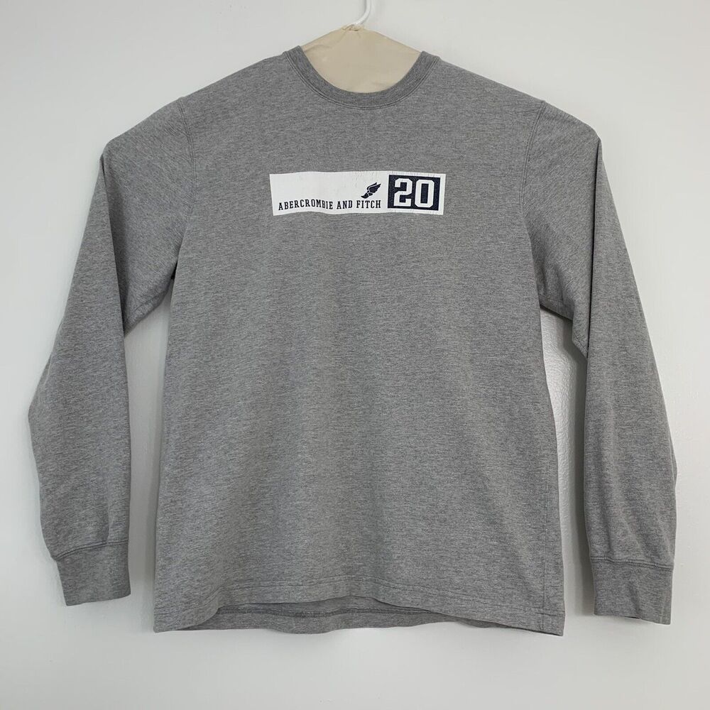 Vintage 90s Abercrombie and Fitch Mens Small Gray Long Sleeve Tee Shirt USA Made